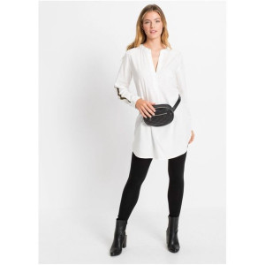 Bonprix Bluzka Tunika Koszula Lampasy W Panterkę Dekolt Szpic 46-48 972475