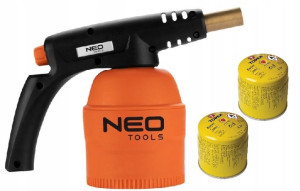Lampa lutownicza gazowa NEO TOOLS + 2 NABOJE PIEZO