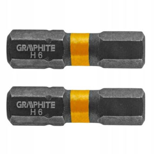 Bity udarowe HEX6 x 25 mm, 2 szt. GRAPHITE 56H509