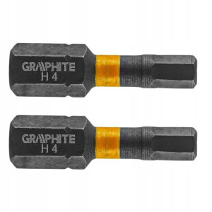 Bity udarowe HEX4 x 25 mm, 2 szt. GRAPHITE 56H507