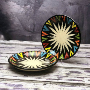 Mały talerz ceramiczny ręcznie zdobiony „Kalejdoskop myśli” o średnicy 15cm