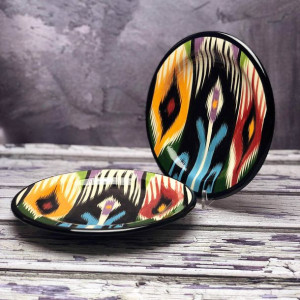Średni talerz ceramiczny ręcznie zdobiony „Kocie oko” o średnicy 17,5cm