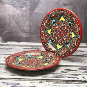Średni talerz ceramiczny ręcznie malowany „Spalona słońcem” - 17,5cm