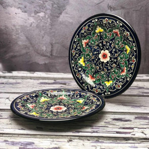 Średni talerz ceramiczny ręcznie malowany „Wschody i zachody” - 17,5cm