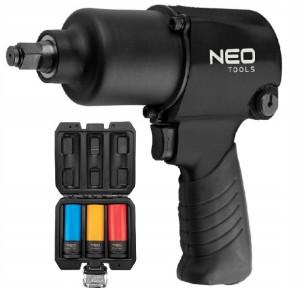 Klucz udarowy pneumatyczny 1/2' 680 Nm+NASADKI NEO