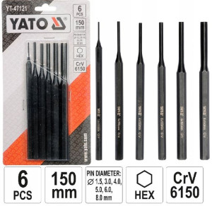 Yato Yt-47121 Zestaw Wybijaków 6szt 150mm 1,5-8mm