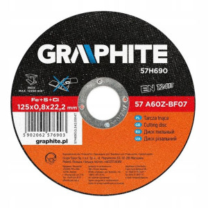 Graphite Tarcza Tnąca Metal 125x0,8x22,2mm 57h690