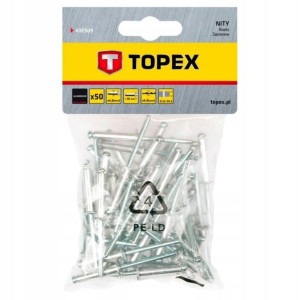 Nity aluminiowe 4.8 x 18 mm, 50 szt. 43E505 TOPEX