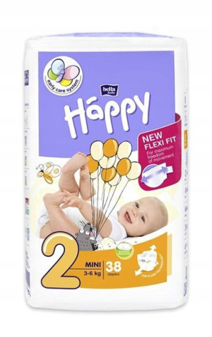 Pieluszki Bella Baby Happy Mini (2) 3-6kg - 38szt.