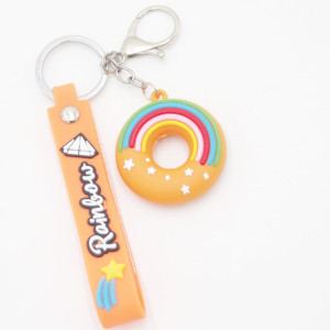 Breloczek brelok ze smyczą pączek Rainbow pomarańczowy