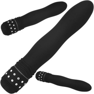 Elegancki Czarny Wibrator Z Diamentami Ostry Sex