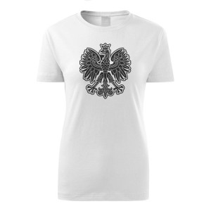 T-SHIRT, koszulka POLSKI ORZEŁ damska biała L