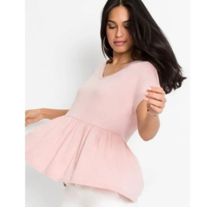 Bonprix Pudrowa Bluzka Z Baskinką 36-38 934047