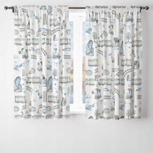 Zasłony Zasłonki Ozdobne+gwiazdki 155x155cm 2szt.