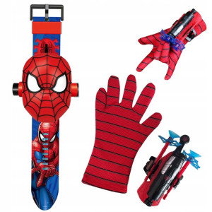 Spiderman Rękawica Wyrzutnia +zegarek Z Rzutnikiem