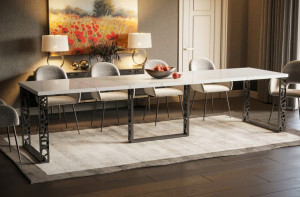 Stół LOFT AŻUROWE nogi EWEREST 130-290 Biały