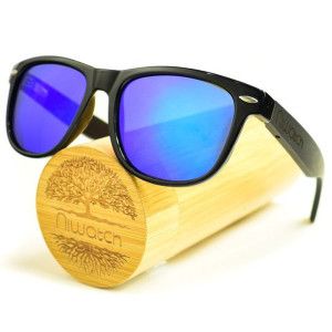 Drewniane okulary przeciwsłoneczne Niwatch Hydrus Blue