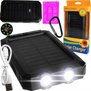 Powerbank Solarny 20000mah 2xusb Latarka Kompas Xl