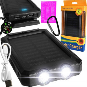 Powerbank Solarny 20000mah 2xusb Latarka Kompas Xl