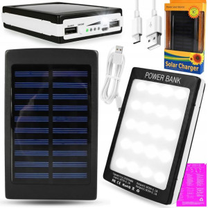 Powerbank Solarny Mocna Latarka 20000mah 2xusb Pro