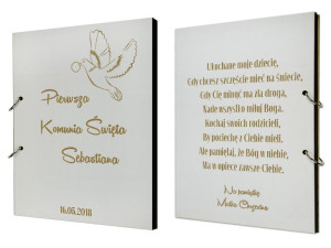 Album Na Zdjęcia Biały Z Grawerem Prezent Na Komunie Prezent