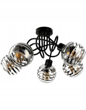 Lampa Wisząca Sufitowa Loft 5x E27 Szklana Kula