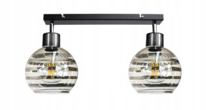 Lampa Wisząca Sufitowa Belka 2xe27 Szklana