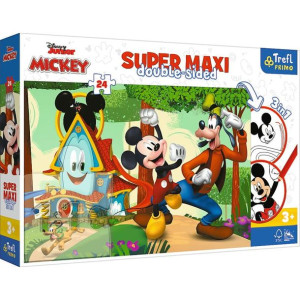 Puzzle dwustronne 24 el SUPER MAXI 3w1 Wesoły domek Mickey i przyjaciele 41