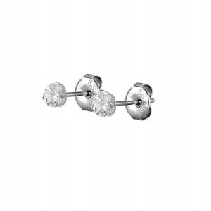 SS316L Kolczyki do uszu kubiczna cyrkonia 4mm WH