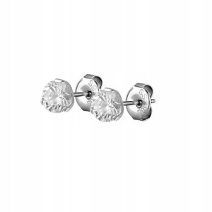SS316L Kolczyki do uszu kubiczna cyrkonia 6mm WH