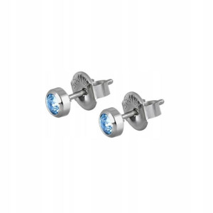 SS316L kolczyki dysk płaski kryształkiem LSA 4mm