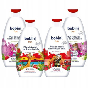 Bobini Płyn do kąpieli i żel dla dzieci 2w1 4x500
