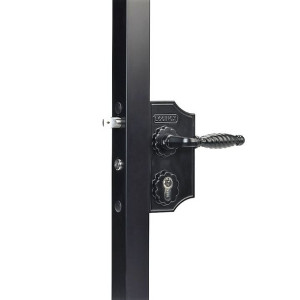 Zamek LAKY F2 ozdobny czarny do bram i furtek kutych 9005 LOCINOX mały