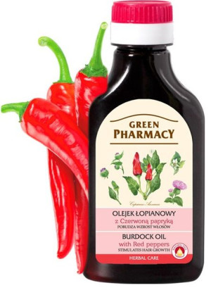 Olejek łopianowy z czerwoną papryką na porost włosów Green Pharmacy 100ml