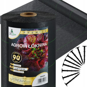 Agrowłóknina Czarna 90g Na Chwasty 1,6x50m+szpilki