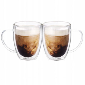 2X SZKLANKA TERMICZNA do kawy latte herbaty 350 ml