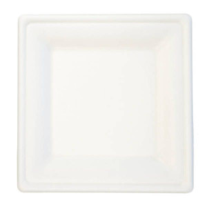 Talerze Kwadratowe Z Trzciny Cukrowej Bio 20x20cm