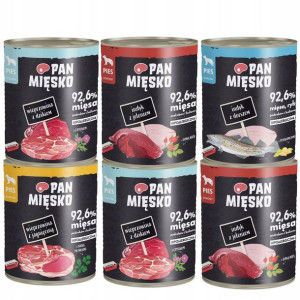 Pan Mięsko karma mokra dla psów mix 6x800g