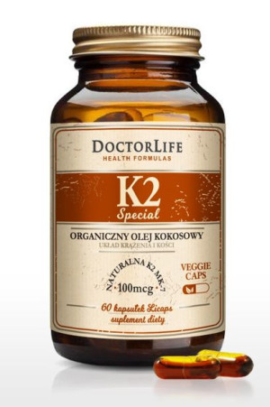 Doctor Life K2 organiczny olej kokosowy naturalna K2 MK-7 suplement diety