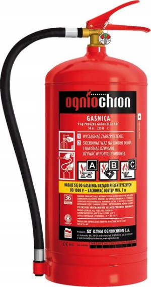 Gaśnica Ppoż Proszkowa Abc 9kg Wąż Zawór Gaśnice