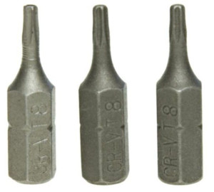Końcówki Torx T8 X 25 Mm 3szt Bit Bity Grot Torxy