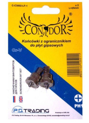 Końcówki Krzyżowe Z Ogranicznikiem Ph1 X 25mm 2szt