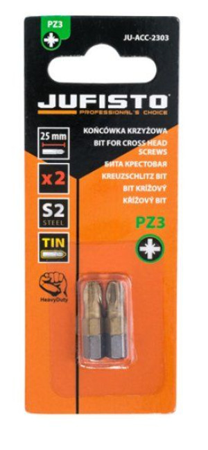 Końcówki Krzyżowe Pz3 X 25mm 2szt Bit Bity Komplet