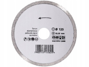 Tarcza Diament Cięcie Na Mokro Pełna 125x22,23mm
