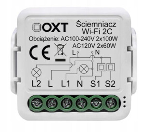 Ściemniacz Oxt Mini Sterownik 2 Obwody Wifi Tuya