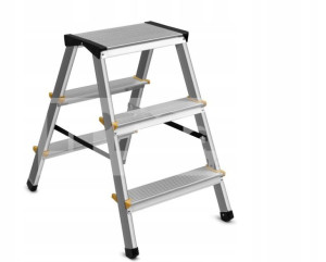 Drabina Alu Podest + 2 Stop 2x3 150kg 60cm Eu