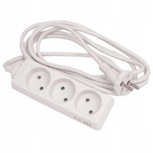 Przedłużacz Listwowy Domowy Kabel 3 M 3 Gniazdka
