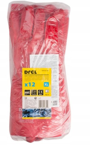 Rękawice Pvc Rozm 10 Zakończone Ściągaczem 12 Par