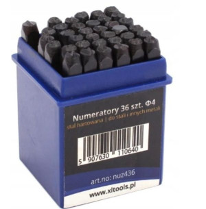 Numeratory Zestaw Alfanumeryczny 4mm /36 Elementów