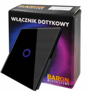 Dotykowy Włącznik Światła Pojedynczy Czarny Led